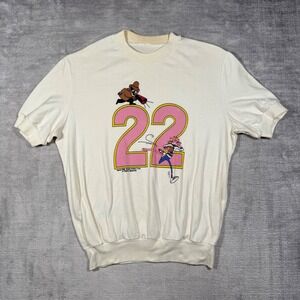 Pink Panther Sweatshirt Youth Medium Cream Vtg 1986 Short Sleeve United Artists